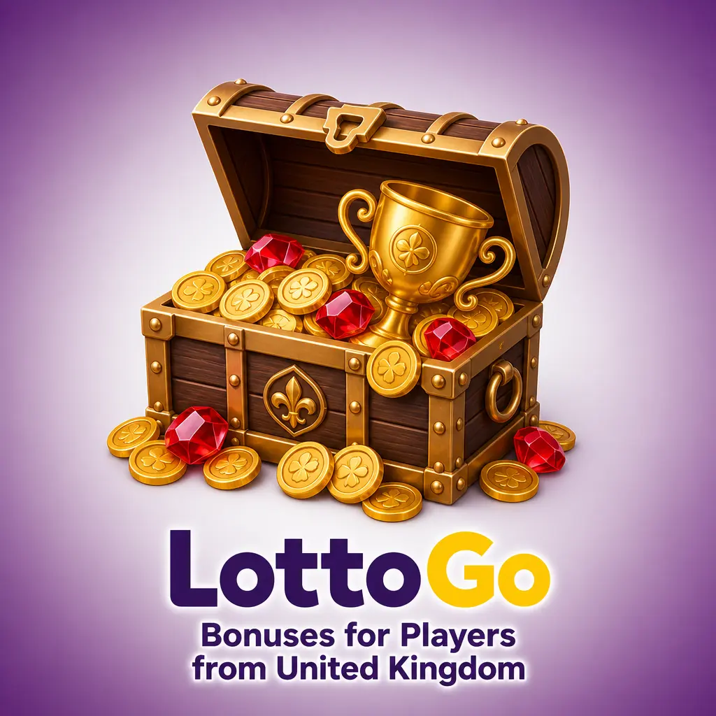 LottoGo UK bonuses including 100% deposit match up to £200, 100 free spins, loyalty rewards, and reload offers